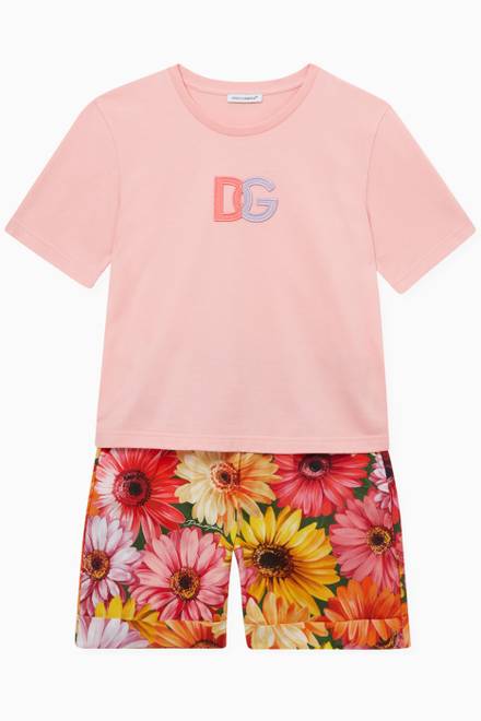 hover state of Floral-print Shorts in Cotton Poplin  