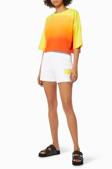 hover state of Dip Dye Cropped T-shirt in Organic Cotton Terry