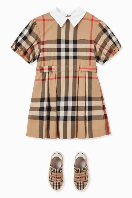 hover state of Check Dress in Stretch Cotton  