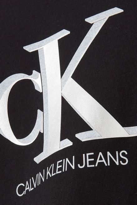 hover state of CK Metallic Logo T-shirt in Cotton Jersey
