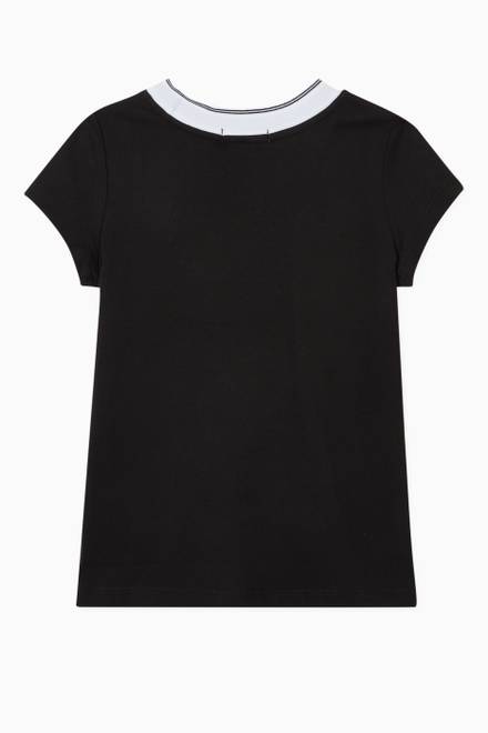 hover state of Slim Logo Collar T-shirt in Organic Cotton Jersey  