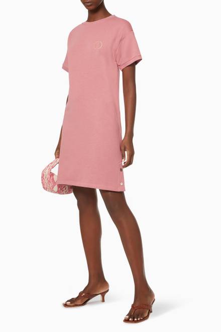 hover state of Circle Logo T-shirt Dress in Cotton Blend Fleece   