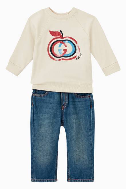 hover state of Interlocking G Apple Baby Sweatshirt in Cotton 