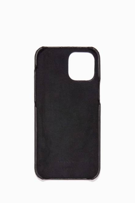 hover state of Valentino Garavani VLTN iPhone 12 Pro Max Case in Leather