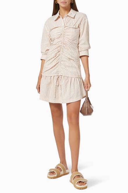 hover state of Delanie Shirt Dress in Striped Cotton 