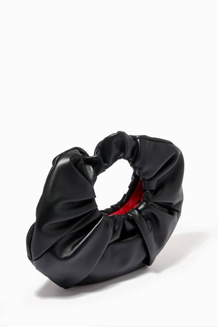 hover state of Mini Top Handle Scrunchie Bag in Nappa  