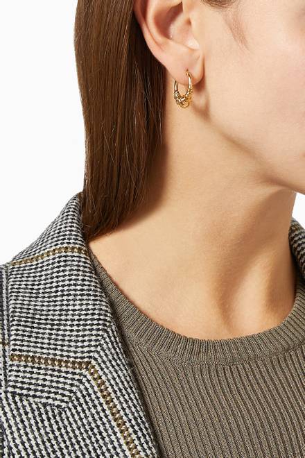hover state of Revival Small Hoop Earrings in 9kt Gold Plated Sterling Silver       