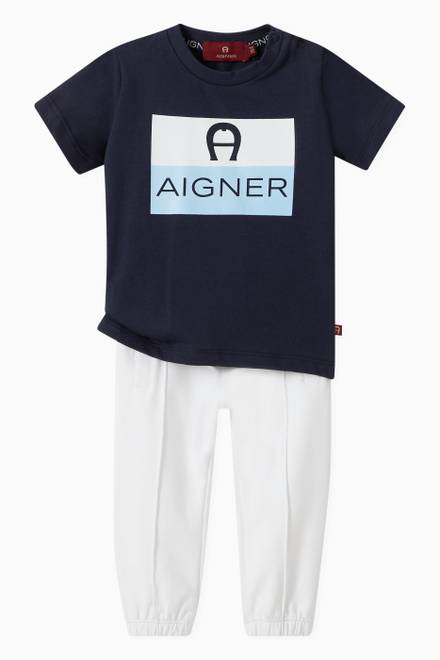 hover state of Logo Colour-Block T-shirt in Cotton   