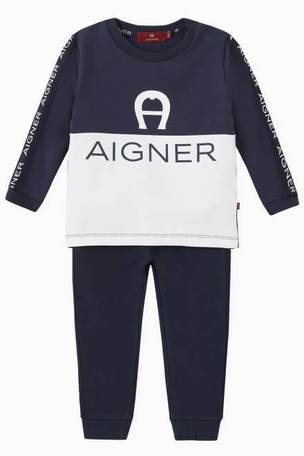 hover state of Logo Tape Track Pants in Jersey  
