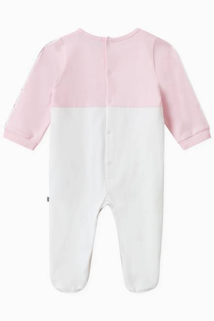 hover state of Colour-block Logo Babygrow in Pima Cotton Jersey   