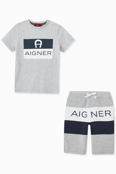 hover state of Logo T-shirt and Shorts Set in Jersey    