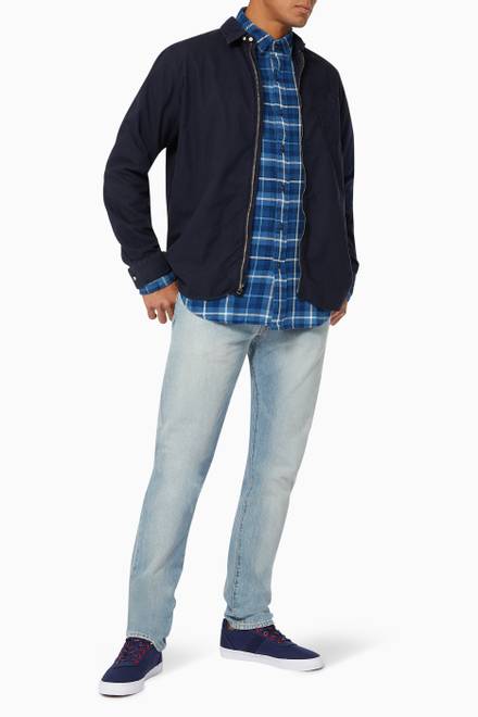 hover state of Classic Fit Oxford Full-zip Shirt in Garment-dyed Cotton    
