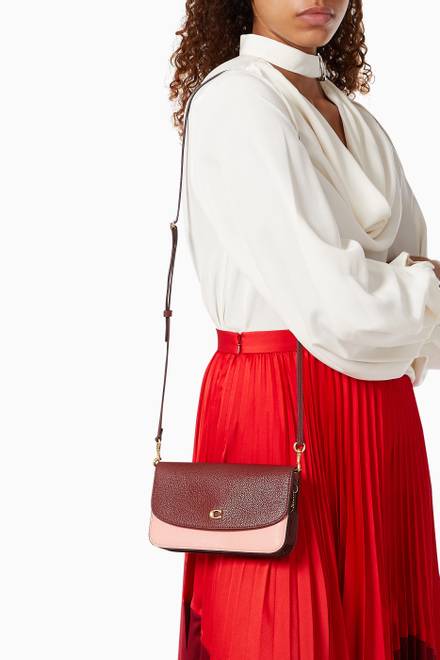 hover state of Hayden Crossbody in Colour-block Pebble Leather