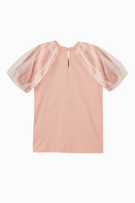 hover state of Ruffle Sleeves T-shirt in Cotton Jersey 