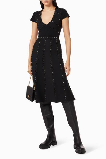 hover state of Studded Dress in Viscose Knit     