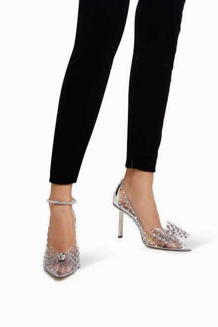 hover state of Fantasy Bow Pumps with Anklet in Crystalized PVC  