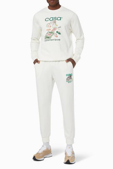 hover state of Casaway Tennis Club Icon Sweatpants in Cotton Terry 
