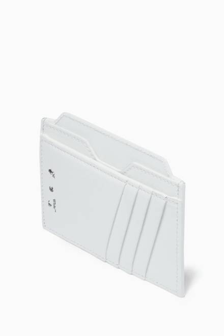 hover state of Diagonal Stripe Card Holder in Saffiano Leather  