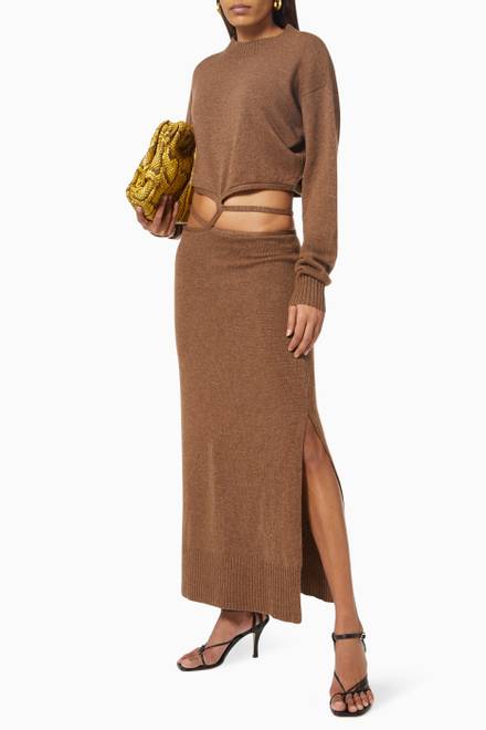 hover state of Tie Sweater Dress in Cashmere Wool  