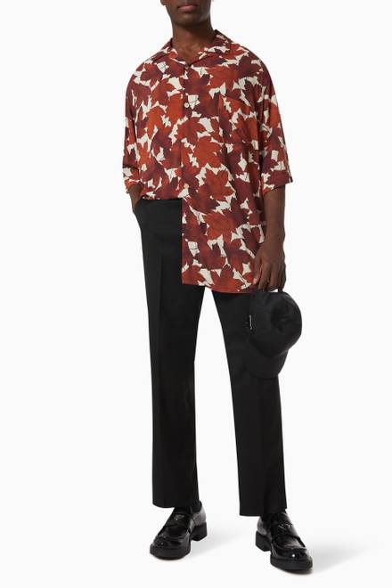hover state of Leaf Print Shirt in Viscose
