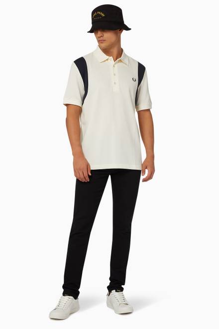 hover state of Contrast Rib Polo Shirt in Cotton Piqué   