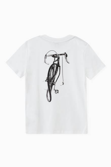 hover state of Paul Bicycle Print T-shirt in Cotton Jersey  