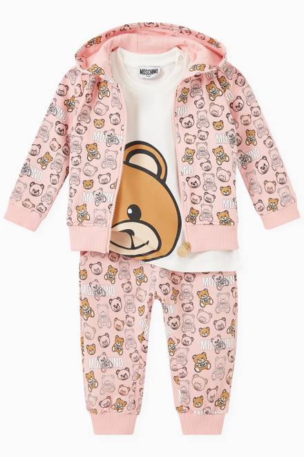 hover state of All-over Teddy Bear Tracksuit Set in Fleece  
