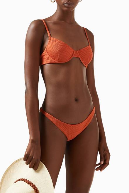 hover state of Marlon Bikini Bottoms in Textured Lycra    