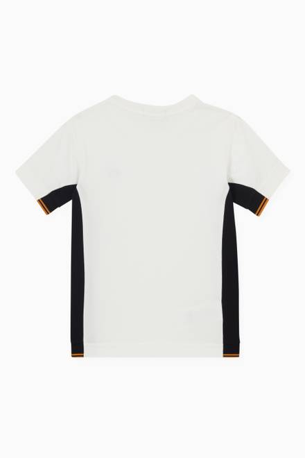 hover state of Contrasting Panels Logo T-shirt in Cotton  