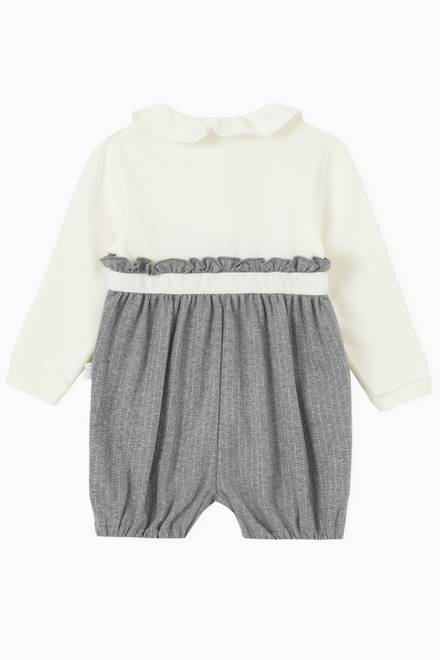hover state of Ruffled Romper in Stretch Cotton  