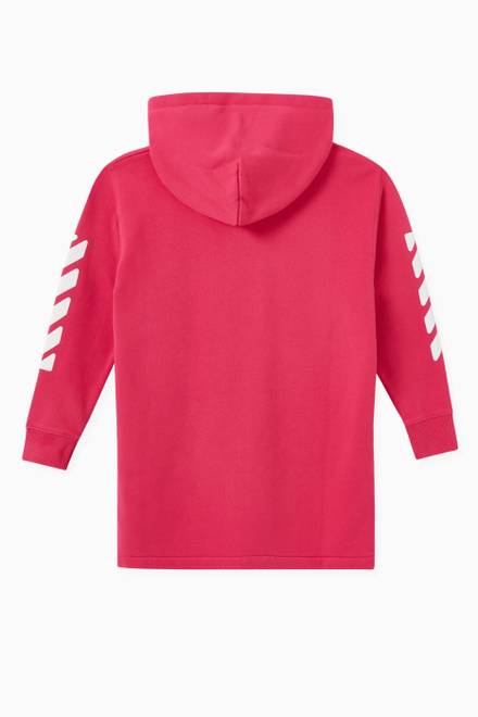 hover state of Rounded Logo Hoodie Dress in Cotton Jersey   
