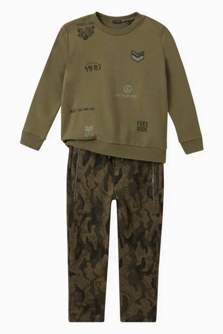 hover state of Camouflage Print Pants in Fleece   