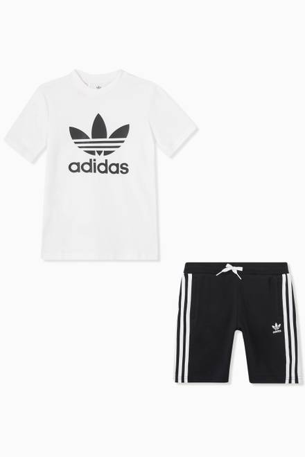 hover state of Adicolor T-shirt & Shorts Set in Jersey  & French Terry