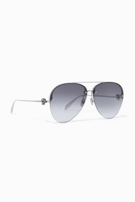 hover state of Skull Jewelled Pilot Sunglasses   