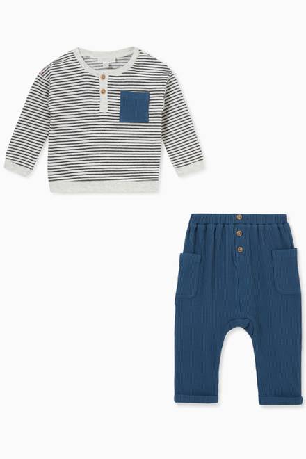 hover state of Stripes T-shirt & Pants Set