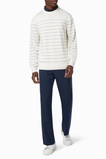 hover state of Nathan Sweater in Striped Wool  