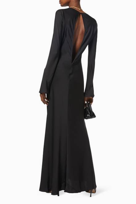 hover state of Double Helix Maxi Dress in Silk Satin  