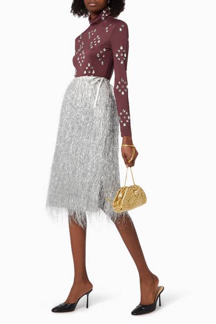 hover state of Scotta Tinsel Skirt in Silk Lurex  