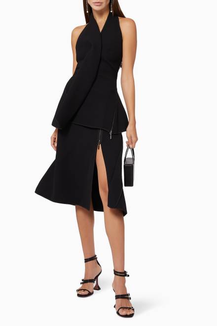 hover state of Applied Wrap Skirt in Crepe 