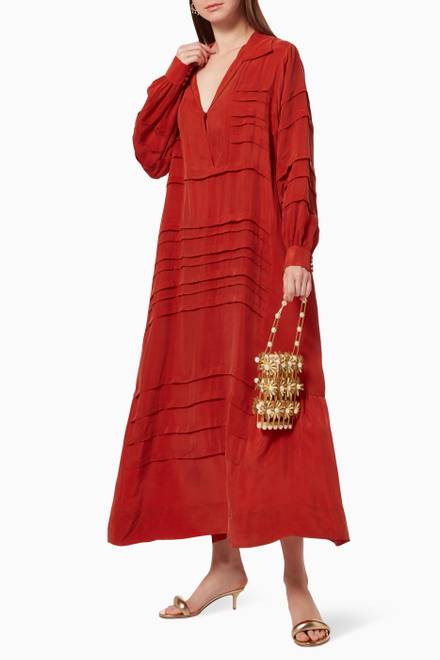 hover state of Collared Long Sleeve Dress