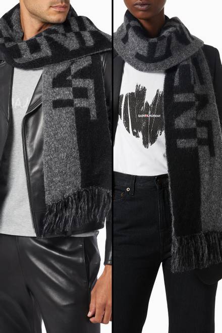 hover state of Signature SAINT LAURENT Scarf in Wool Knit