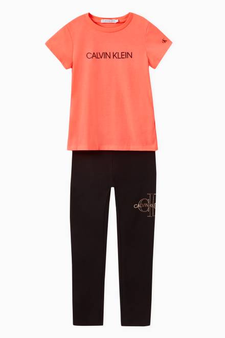 hover state of Monogram Leggings in Organic Cotton Stretch Jersey  