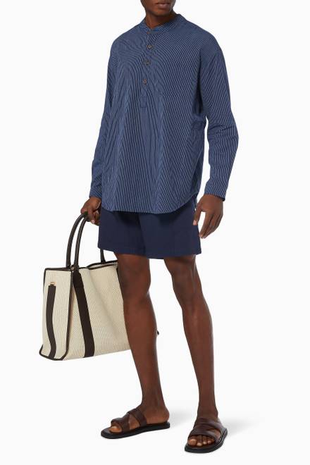 hover state of Calangute Shorts in Herringbone Cotton Twill 