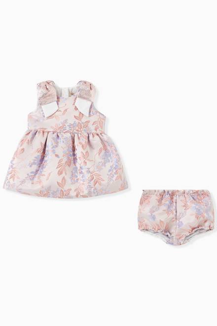 hover state of Wisteria Dress with Bloomers in Floral Jacquard  