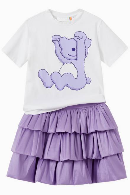 hover state of Sitting Teddy Print T-shirt in Cotton Jersey