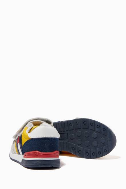 hover state of Logo Flag Velcro Sneakers in Mesh & Faux Suede   