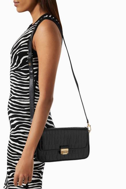hover state of Small Bradshaw Shoulder Bag in Croc-embossed Leather    