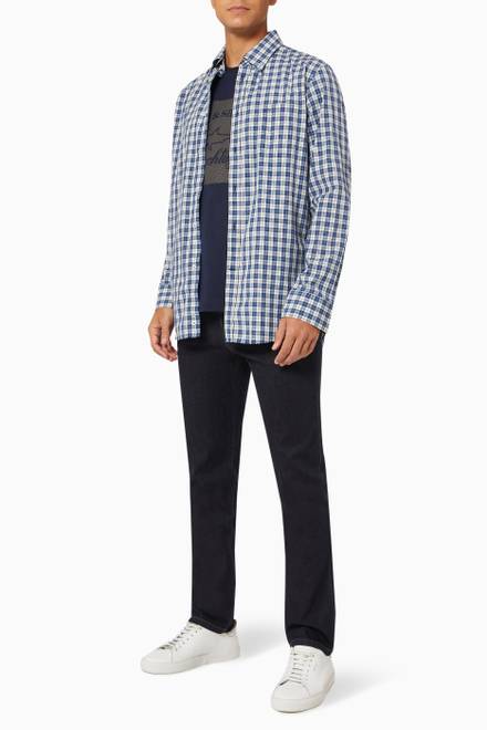 hover state of Checked Shirt in Cotton Poplin   