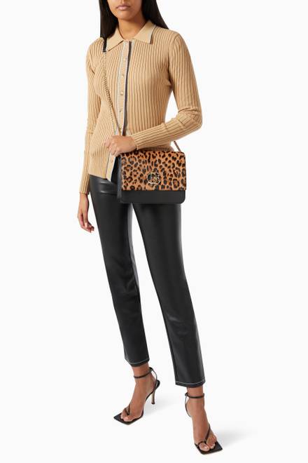 hover state of Leopard Crossbody in Leather   