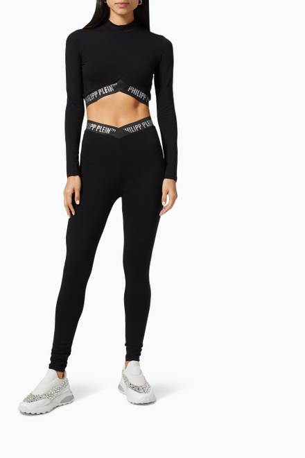 hover state of Super High Waist Leggings in Cotton Jersey  